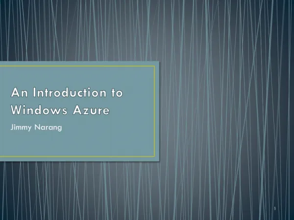 An Introduction to Windows Azure