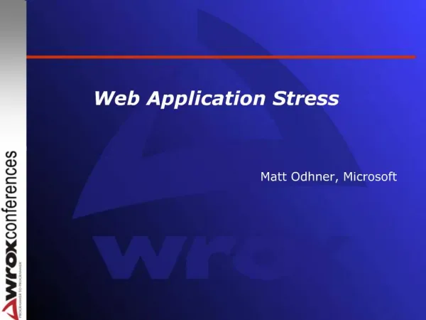 Web Application Stress