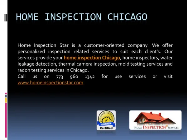 Home Inspection Services with Customized Option in Chicago