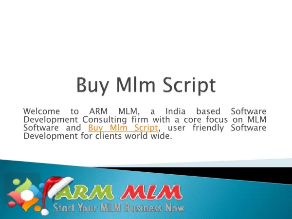 Buy Mlm Script, Software from Armmlm.com