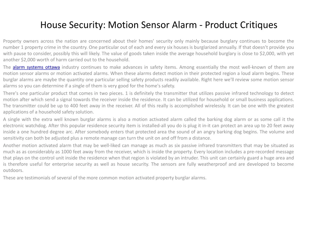 house security motion sensor alarm product critiques