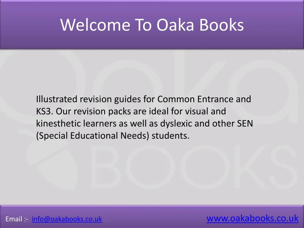 welcome to oaka books