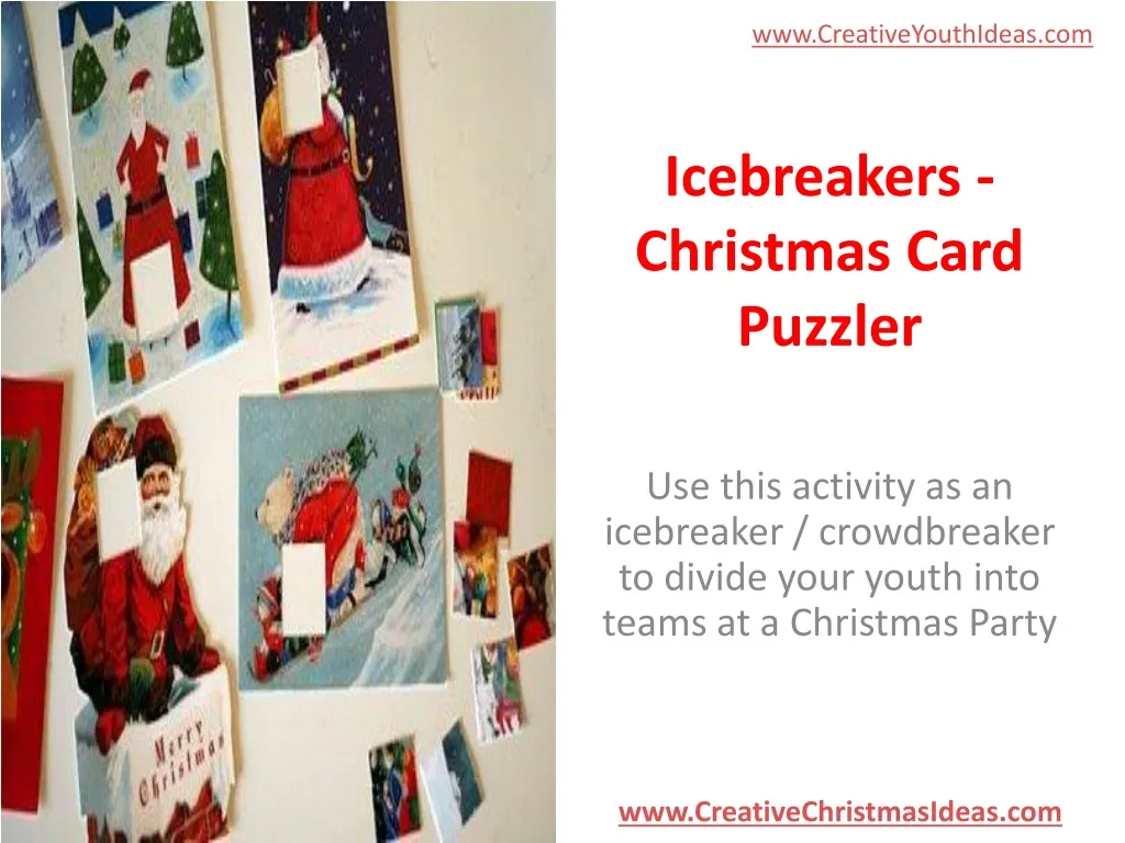 icebreakers christmas card puzzler