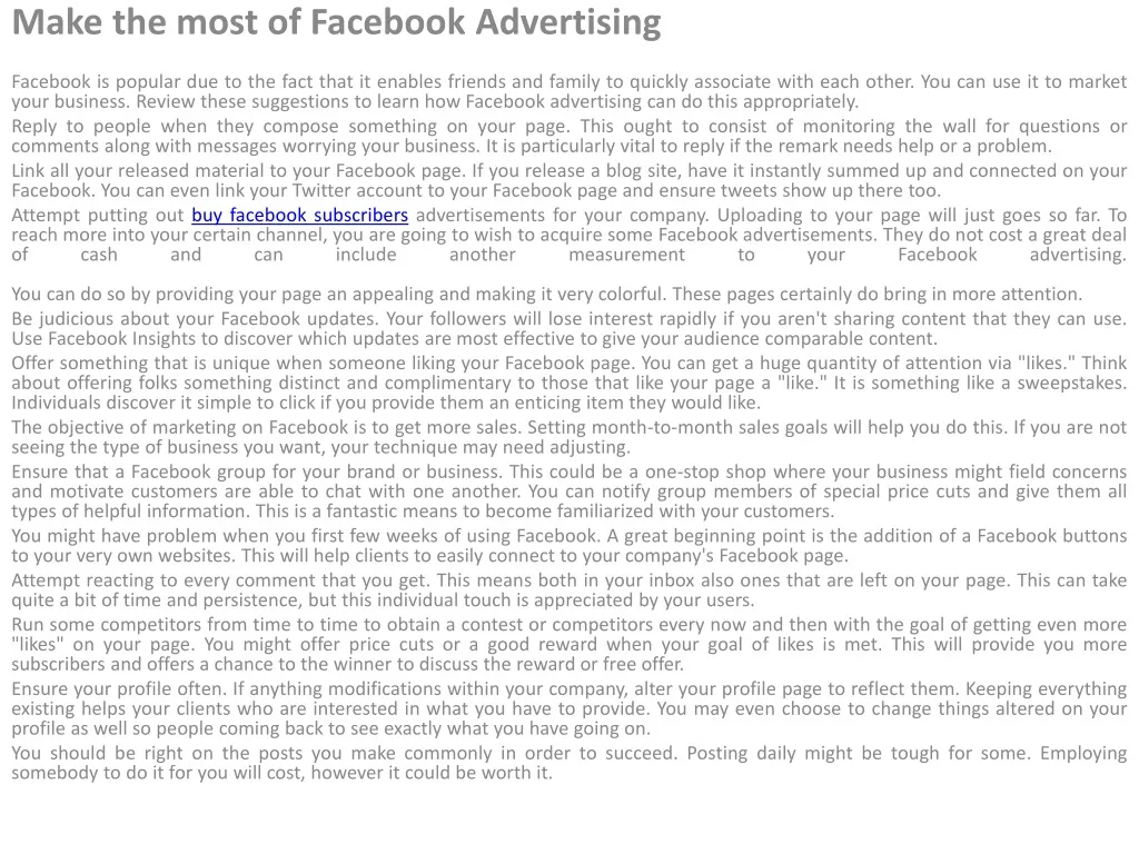 make the most of facebook advertising facebook