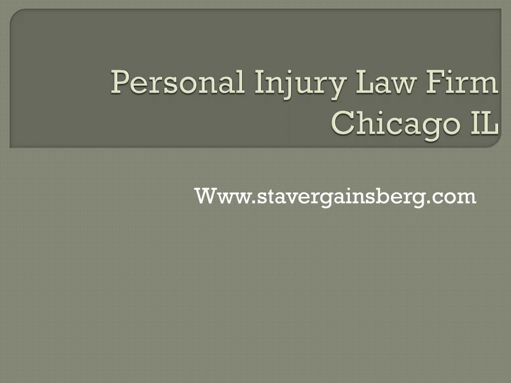 personal injury law firm chicago il
