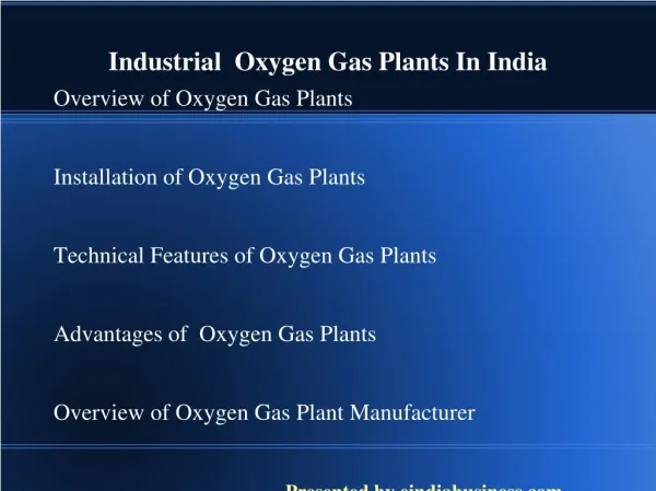 Top level oxygen gas plant suppliers in india