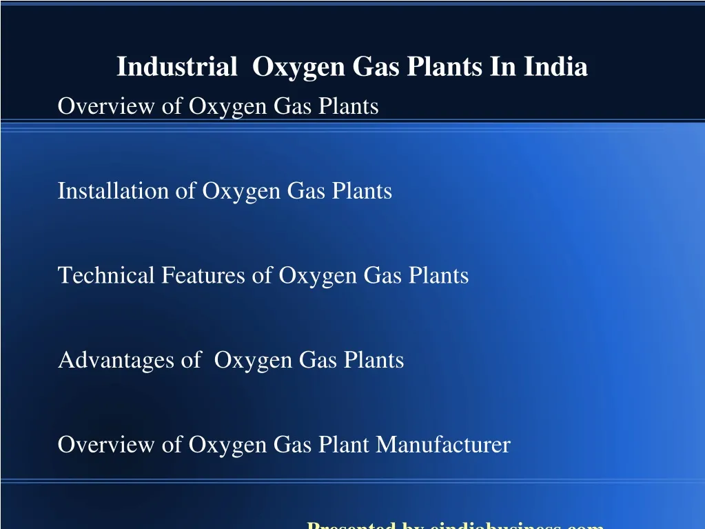 industrial oxygen gas plants in india