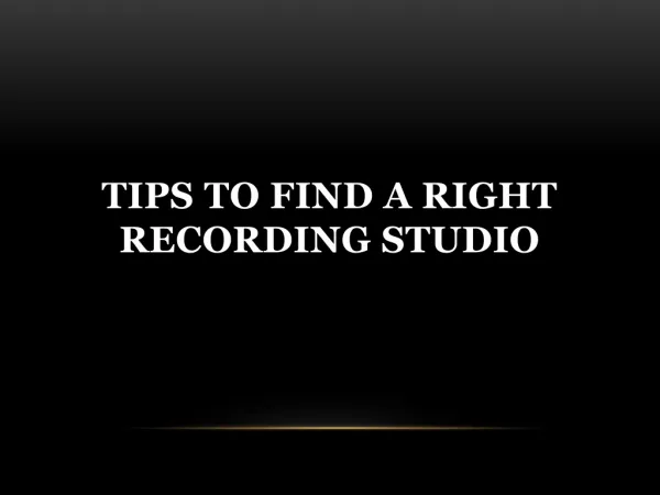 Tips to Find a Right Recording Studio in Toronto