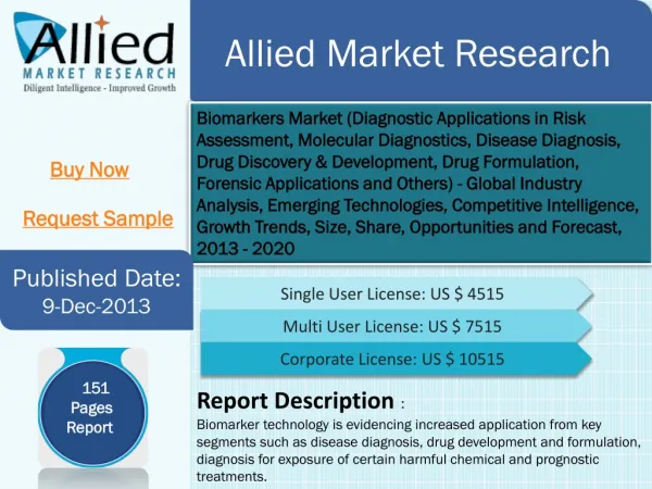 Biomarkers markets opportunities and forecast 2013-2020