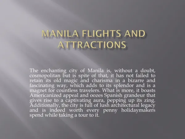 Manila flights and attractions