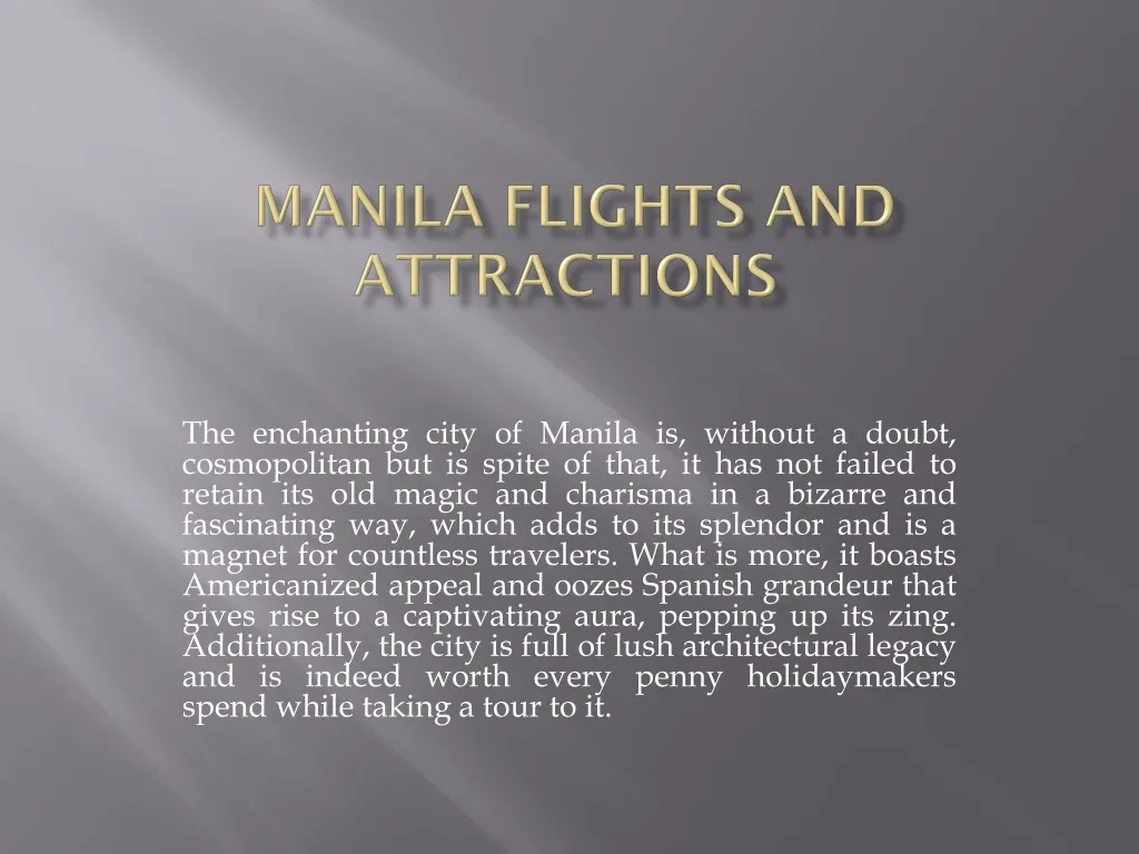 manila flights and attractions
