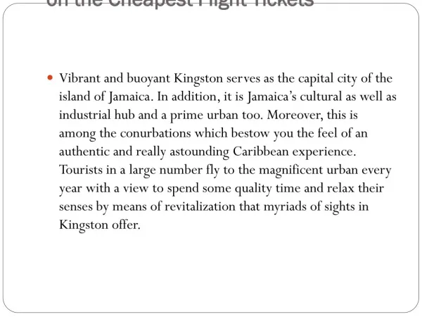 Cheap flights to Kingston