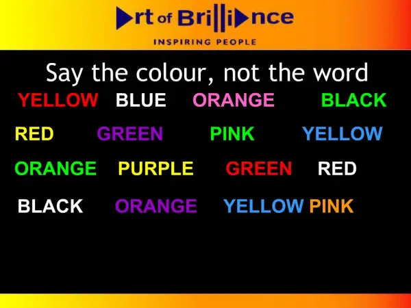 Say the colour, not the word