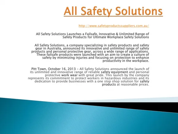 Safety product suppliers
