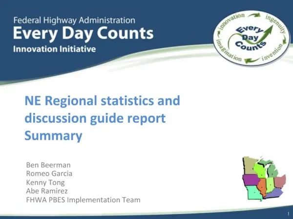 NE Regional statistics and discussion guide report Summary