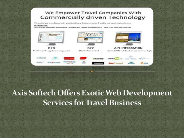 Axis Softech Offers Exotic Web Development Services for Trav