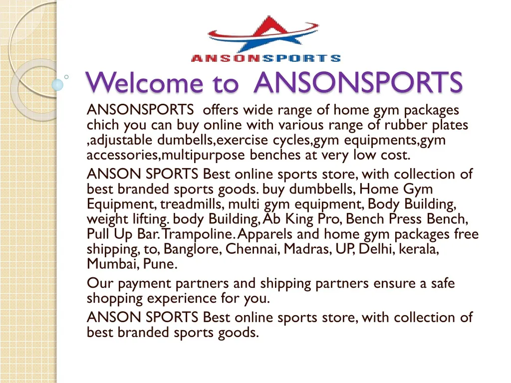 welcome to ansonsports