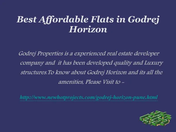 Affordable Luxury Apartments/Flats in Pune Godrej Horizon