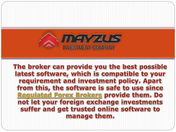 Get Best FSA Regulated Broker at Mayzus !
