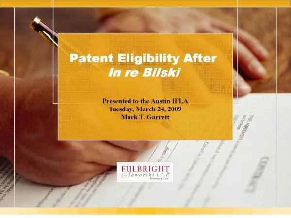 patent eligibility after in re bilski