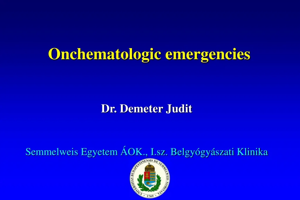 onchematologic emergencies