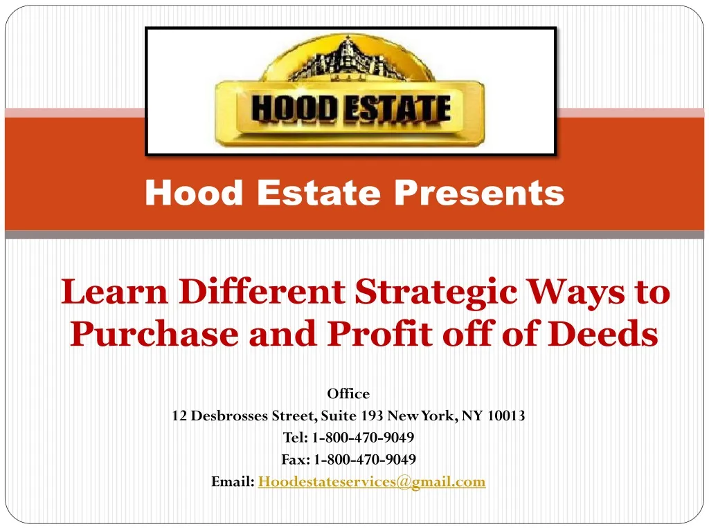 hood estate presents