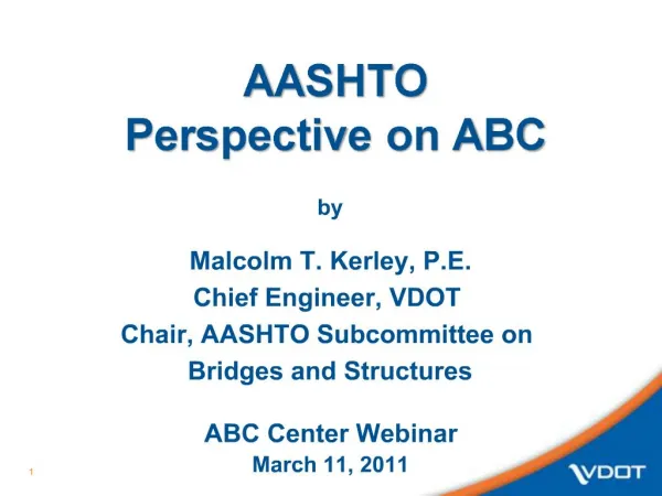 AASHTO Perspective on ABC
