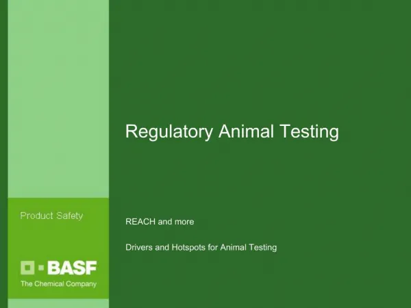 Regulatory Animal Testing