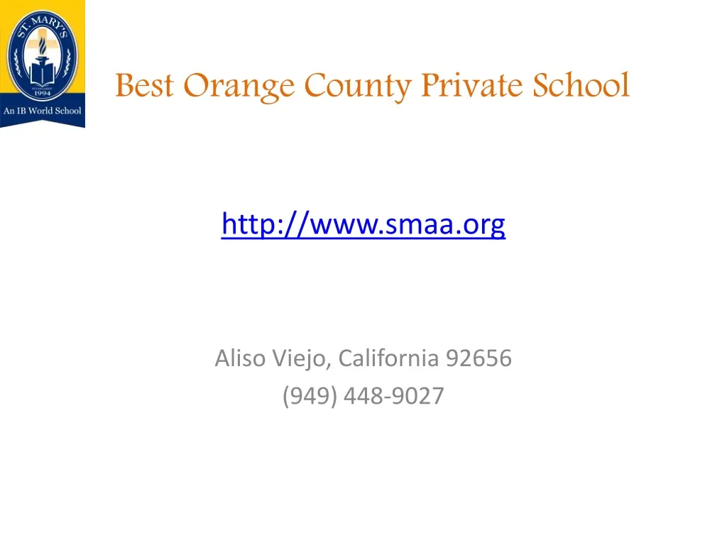 best orange county private school