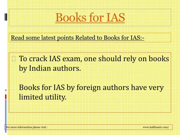 Get full feel of the about Books for IAS