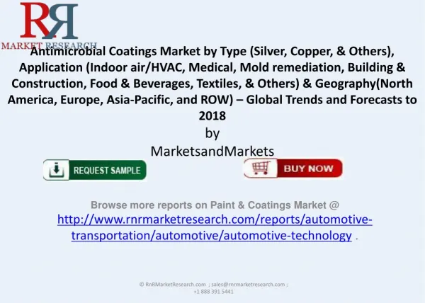 Antimicrobial Coatings Market Trends and Forecasts to 2018