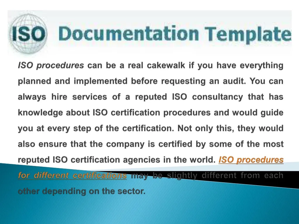 iso procedures can be a real cakewalk if you have