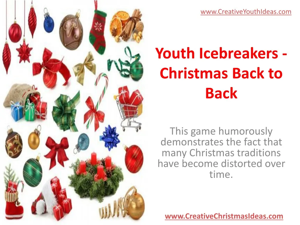 youth icebreakers christmas back to back