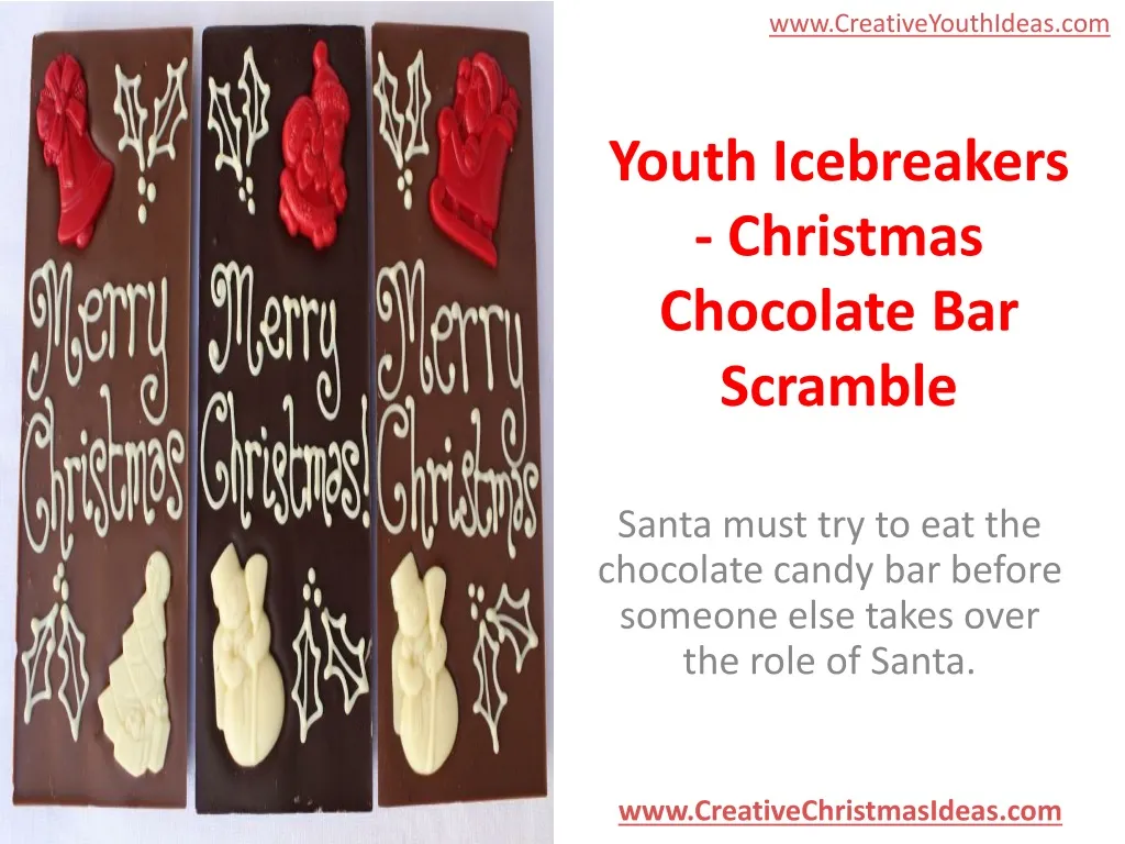 youth icebreakers christmas chocolate bar scramble