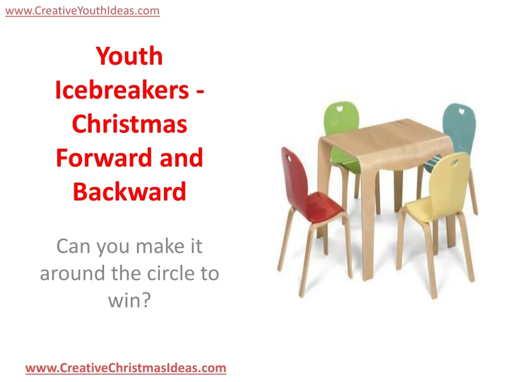 youth icebreakers christmas forward and backward
