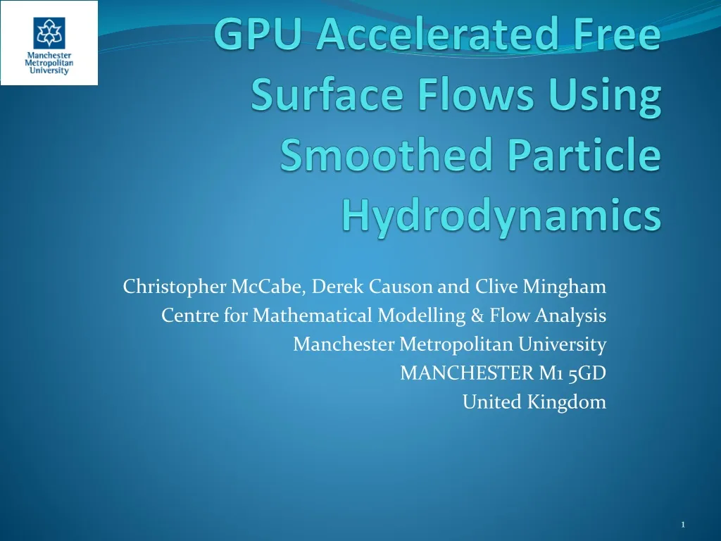 gpu accelerated free surface flows using smoothed particle hydrodynamics