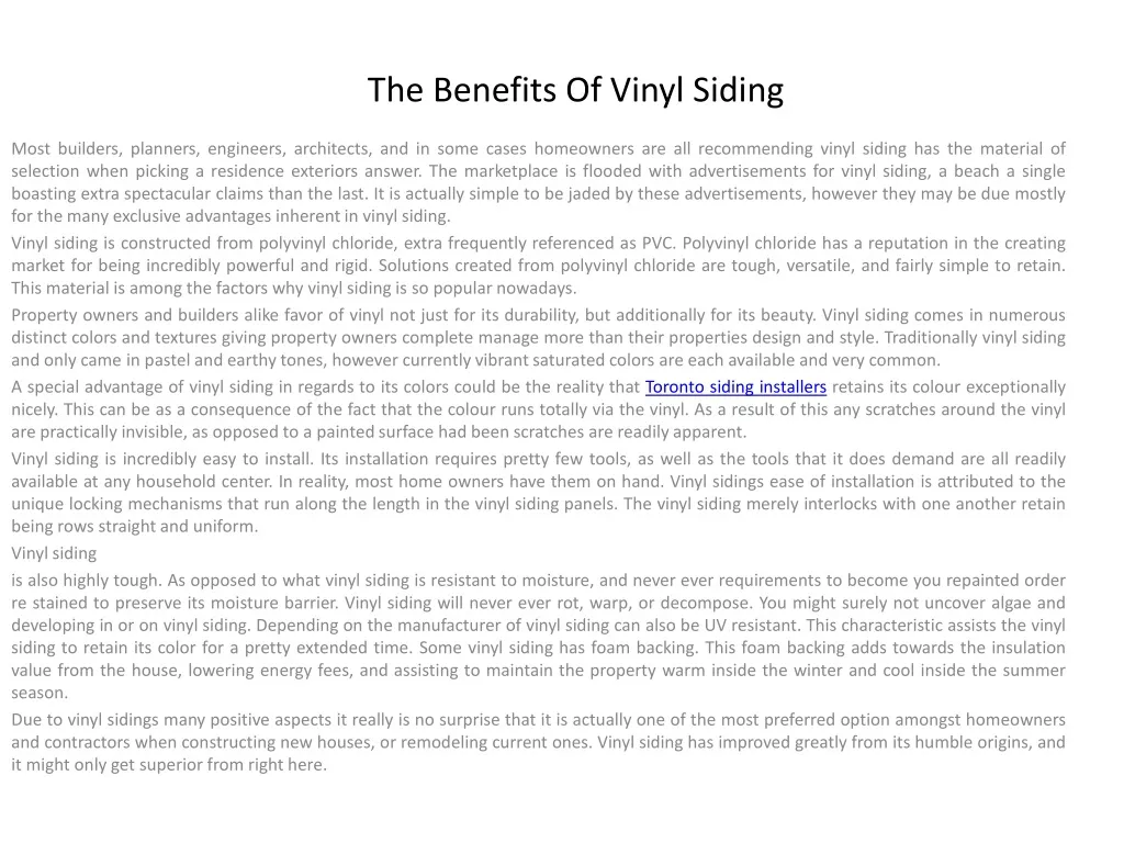 the benefits of vinyl siding