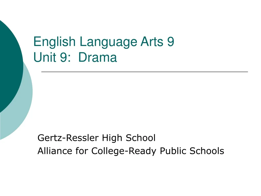 english language arts 9 unit 9 drama