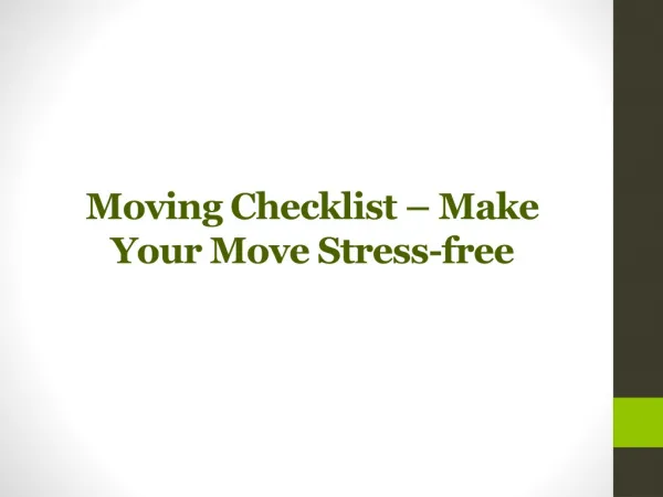 Toronto Moving Checklist - Make Your Move Stress-free