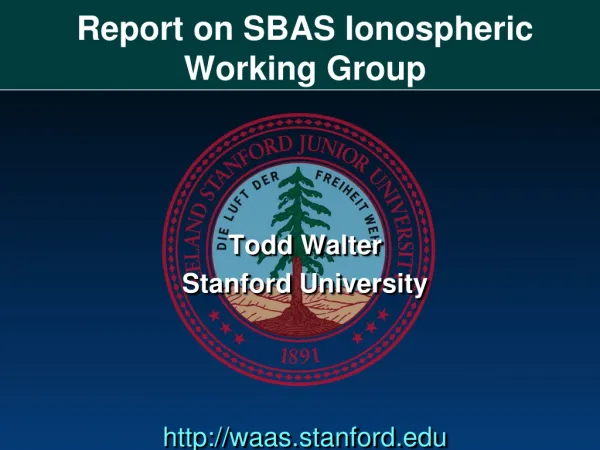 Report on SBAS Ionospheric Working Group
