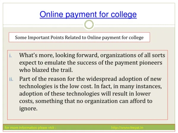 how to make online payment for college