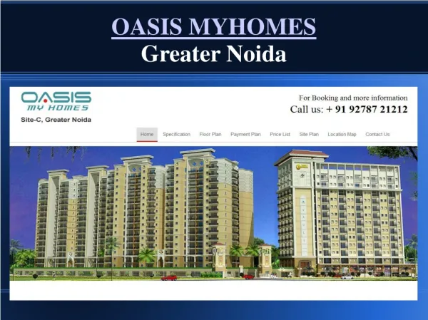 Oasis Myhomes Greater Noida Apartments/Flats with Affordabal