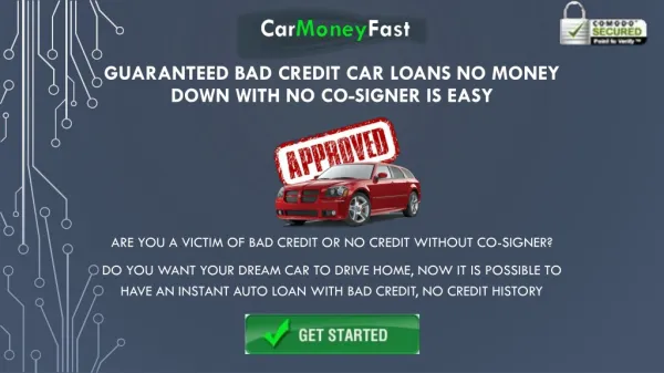 Pre Approval Bad Credit Auto Loans With No Co-signer For Low