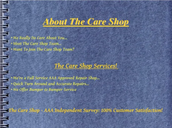 Welcome to The Care Shop