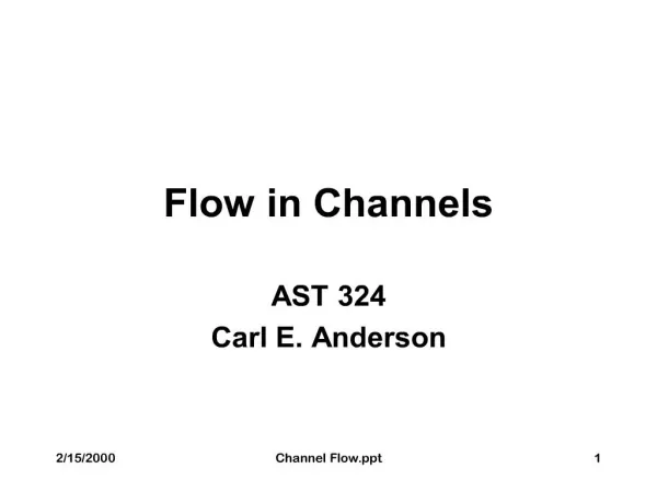 flow in channels