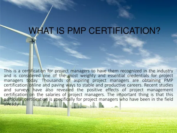 What is PMP Certification