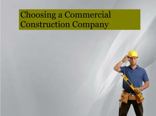 Choosing a Commercial Construction Company