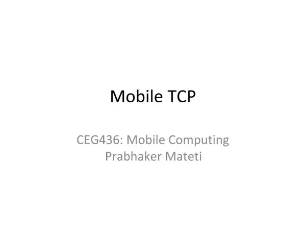 Mobile TCP