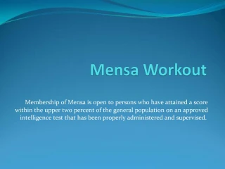 Mensa Workout - slide 1