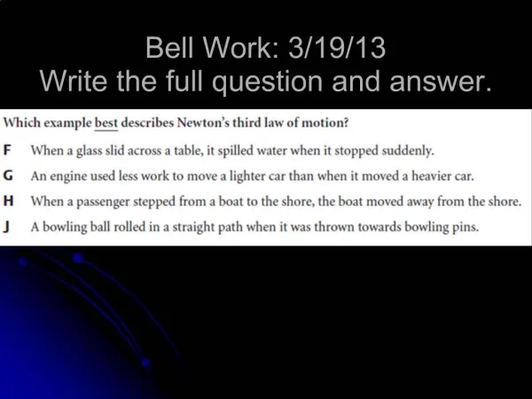 Bell Work: 3